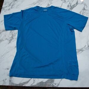 Men's Lululemon Wet Dry Warm Blue Short Sleeve Active Sports Shirt Size Large